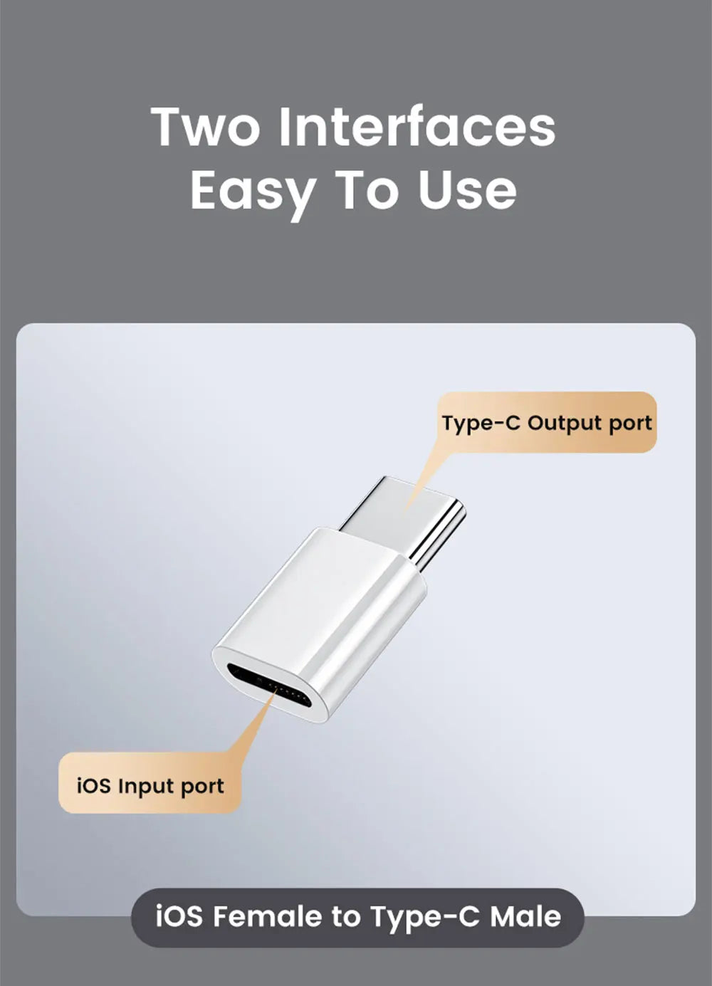 Type C To Lightning Adapter Type C Male To Lightning Female Converter High Speed Charging/Transfer Adapter for iphone 15 16