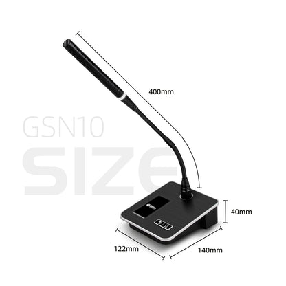 GSN10 Professional Desktop Gooseneck Microphone, Audio Microphone with XLR 5V Power Supply for Live Conference Recording, Gaming