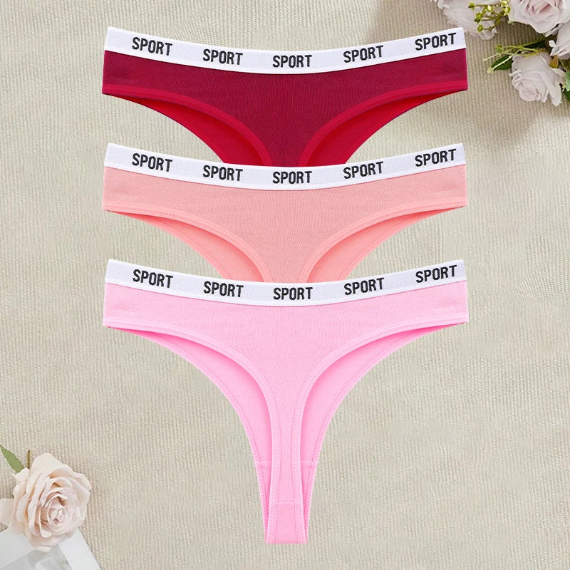 3Pcs/Set Seamless Cotton Panties For Women Soft Letter Embroidered G-strings Underwear S-XL Female Breathable Sexy Lingerie 2026