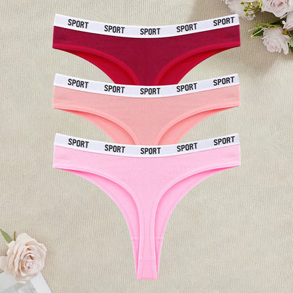 3Pcs/Set Seamless Cotton Panties For Women Soft Letter Embroidered G-strings Underwear S-XL Female Breathable Sexy Lingerie 2026
