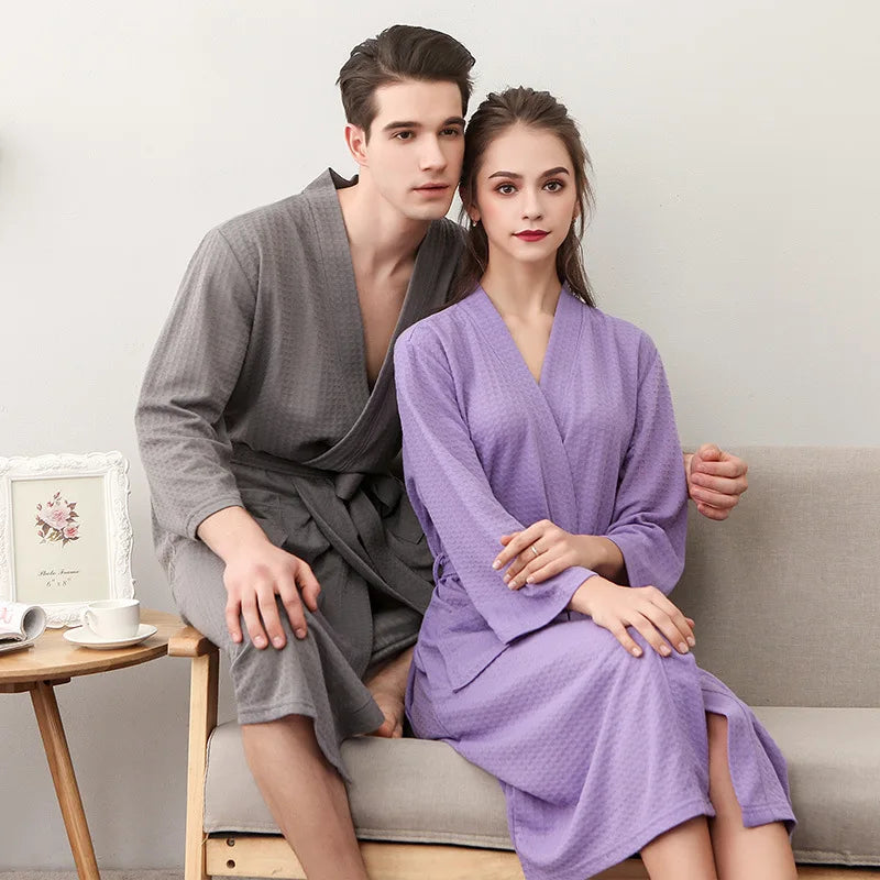 Unisex Kimono Badrock Lång – Lätt Mjuk Sommar & Höst Loungewear, 17 Färger M–3XL