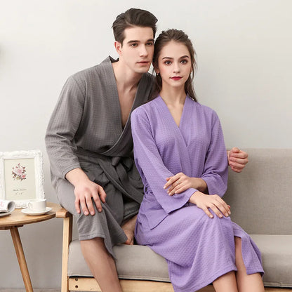 Unisex Kimono Badrock Lång – Lätt Mjuk Sommar & Höst Loungewear, 17 Färger M–3XL