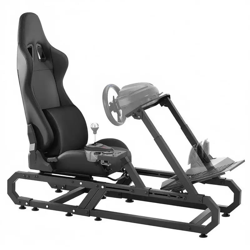 Racing Wheel Stand Steel Sim Cockpit for Logitech G923 G920 G29 Thrustmaster T248P Adj Wheel/Pedal 330lb Compact