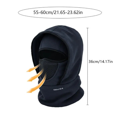 Vattentät balaklava i polarfleece med huva och halsvärmare