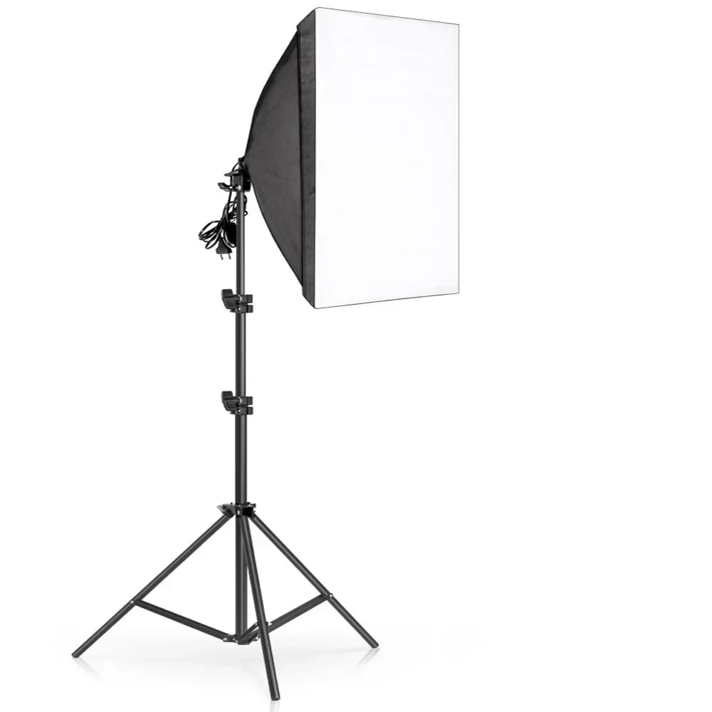SH 1pc-3Pcs Photography 50x70CM Softbox Lighting Kits Professional Light System With E27 Photographic Bulbs Photo Studio