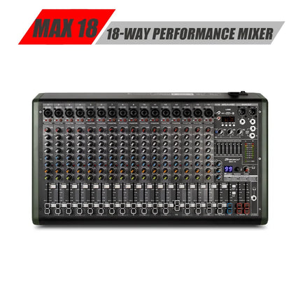 FUHAM MAX-seriens ljudmixer med mikrofon- och hörlursutgång