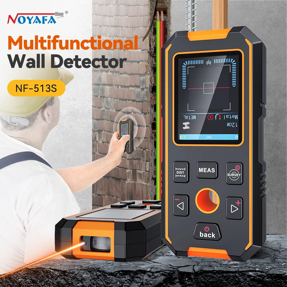 NOYAFA NF-513S Metal Detector Wall Scanner AC Live Cable Wires Metal Wood Stud Find with Positioning Hole Wall Detector