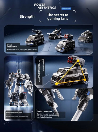Magnetisk Transformerrobot – Polisbil Förvandlas till Giant Mecha-Robot Lysande Detaljer Pojkar 14+ År Hot Toys 2026