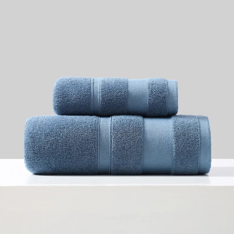 2pcs/Set Cotton Towels For Adults Towel Set Soft Bath Highly Absorbent Face Towel Comfortable Bathroom Shower Bath Towel Set