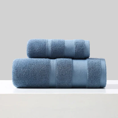 2pcs/Set Cotton Towels For Adults Towel Set Soft Bath Highly Absorbent Face Towel Comfortable Bathroom Shower Bath Towel Set