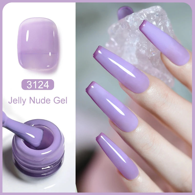 Clou Beaute Transparent French Gel Polish Translucent Nude Pink Red Jelly Glass Milky White Varnish Rainbow Color Nail Art