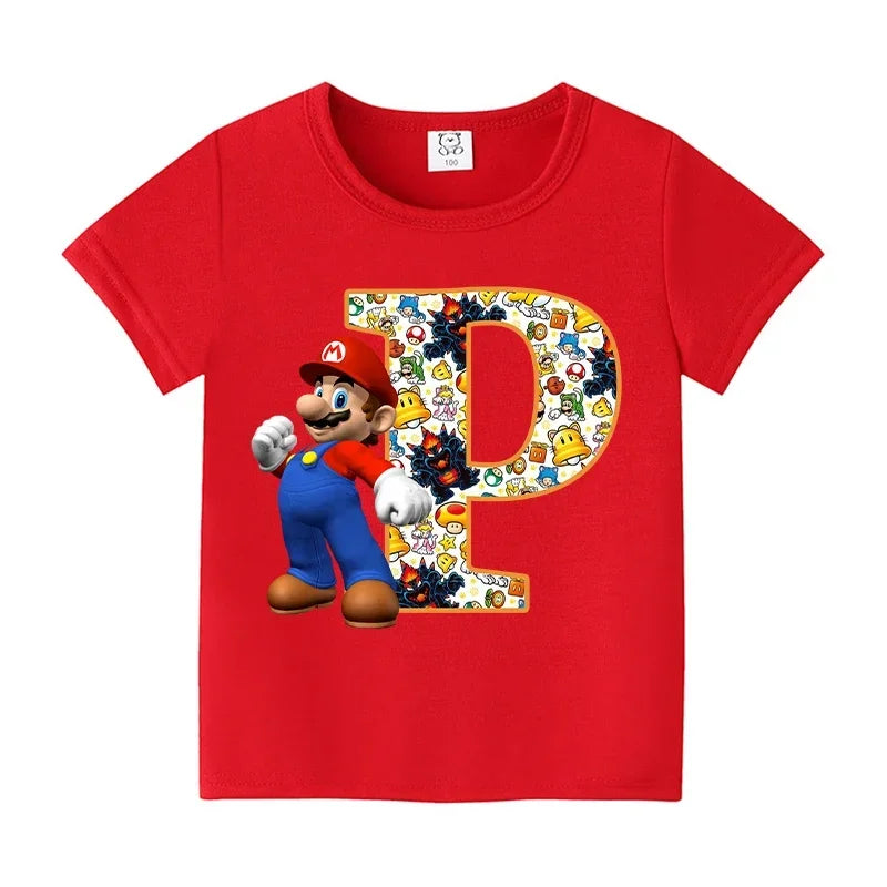 Barn T-shirt 100% Bomull – Tecknat Tryck Kortärm Unisex Casual Storlek 100–160cm