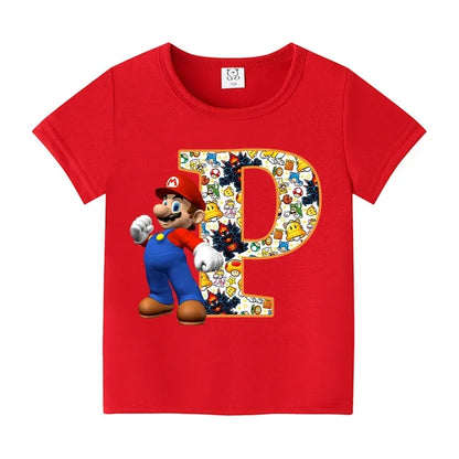 Barn T-shirt 100% Bomull – Tecknat Tryck Kortärm Unisex Casual Storlek 100–160cm
