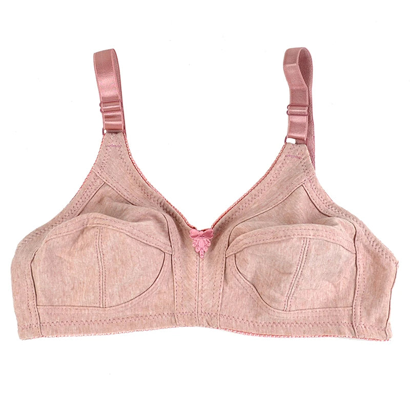 Soft Wire Free Bra For Women Plus Size Bras Comfortable Underwear Cotton Unlined Lingerie 34CD 36CD 38CD 40CD 42CD 44CD