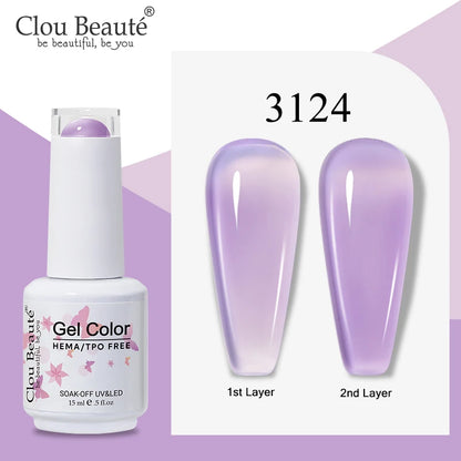 Clou Beaute Semi-transparent Jelly Color UV Gel Manicure Gel Nail Nail Supplies For Professionals Semi-permanent Varnish 15ml