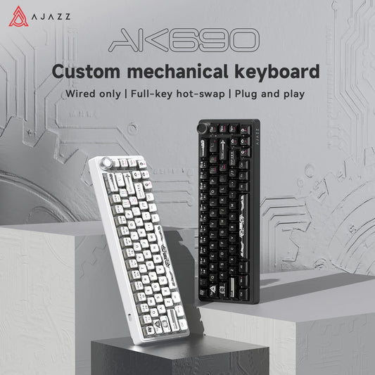 AJAZZ AK690 mekaniskt USB-tangentbord med 68 tangenter – engelsk layout