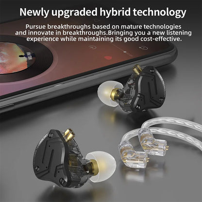 KZ ZS10 Pro X 4BA 1DD Hybrid IEM 10mm Dynamic Driver In Ear Monitor Detachable 0.75mm 2Pin Cable Metal Shell Gaming HiFi Earbuds for Audiophile