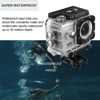 Ultra HD 4K Action Camera 30fps/170D Underwater Helmet Waterproof 2.0-inch Screen WiFi Remote Control Sports go Video Camera Pro