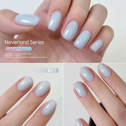 MAINEL 1-12Pcs Fashion Nude Shiny Soak Off UV Gel Nail Gel Polish Cosmetics Nail Art Nails Gel Polish Tips Nail Varnish