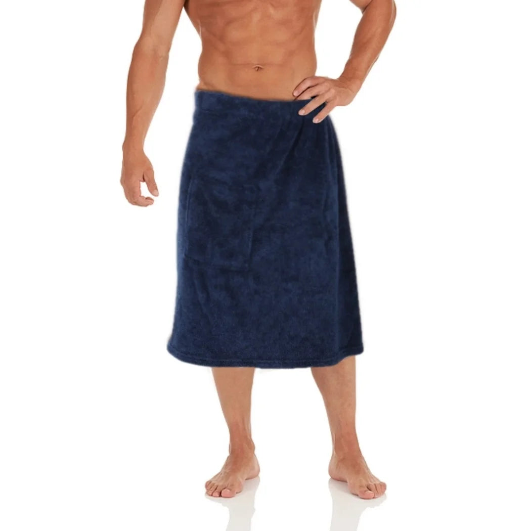 Men's Sauna Kilt With Pocket Men's Sauna Towel Wearable Bath Towel  Adjustable Sauna Towel Shower Towel With Elastic Waistband