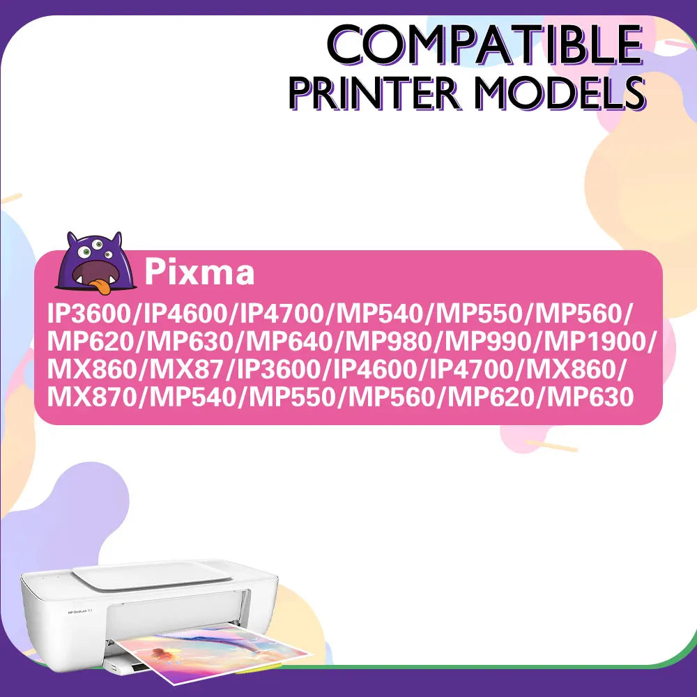 PGI 520XL 521XL Bläckpatroner för Canon PGI 520 CLI 521 Kompatibel PIXMA IP3600 IP4600 IP4700 MP540 MP550 MP560 MP620 Skrivare