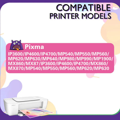 PGI 520XL 521XL Bläckpatroner för Canon PGI 520 CLI 521 Kompatibel PIXMA IP3600 IP4600 IP4700 MP540 MP550 MP560 MP620 Skrivare