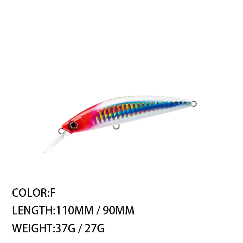 Freshwater Bait Mino 90MM110MM Ultra-long Cast Utra-long Bait Sinking Weight 27g37g Perch Bait Trolling Bait Fishing Tackle