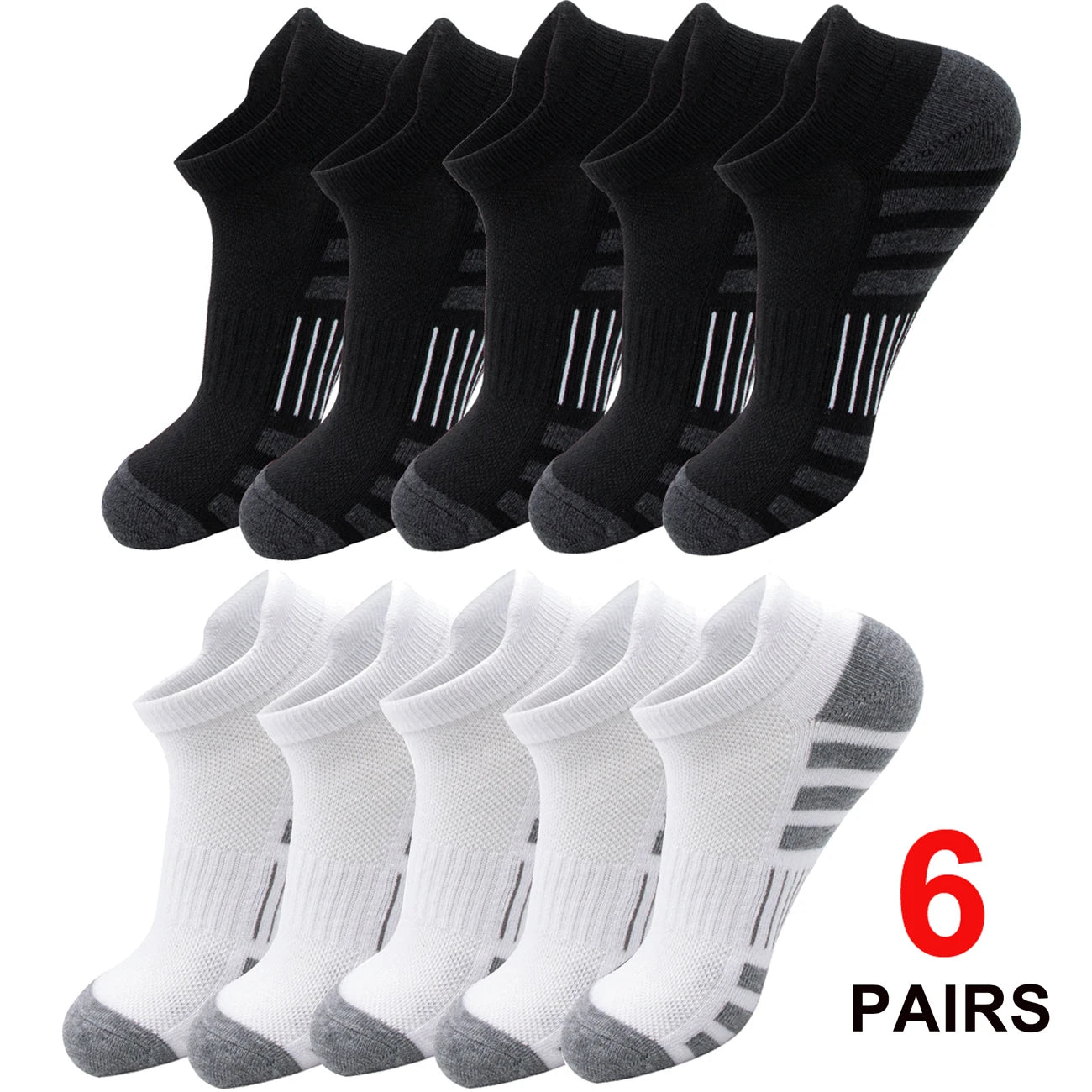 6/24 Pairs Cushioned Breathable Ankle Athletic Running Socks Low Cut Sports Tab for Men And Women
