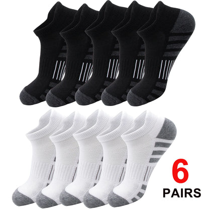 6/24 Pairs Cushioned Breathable Ankle Athletic Running Socks Low Cut Sports Tab for Men And Women