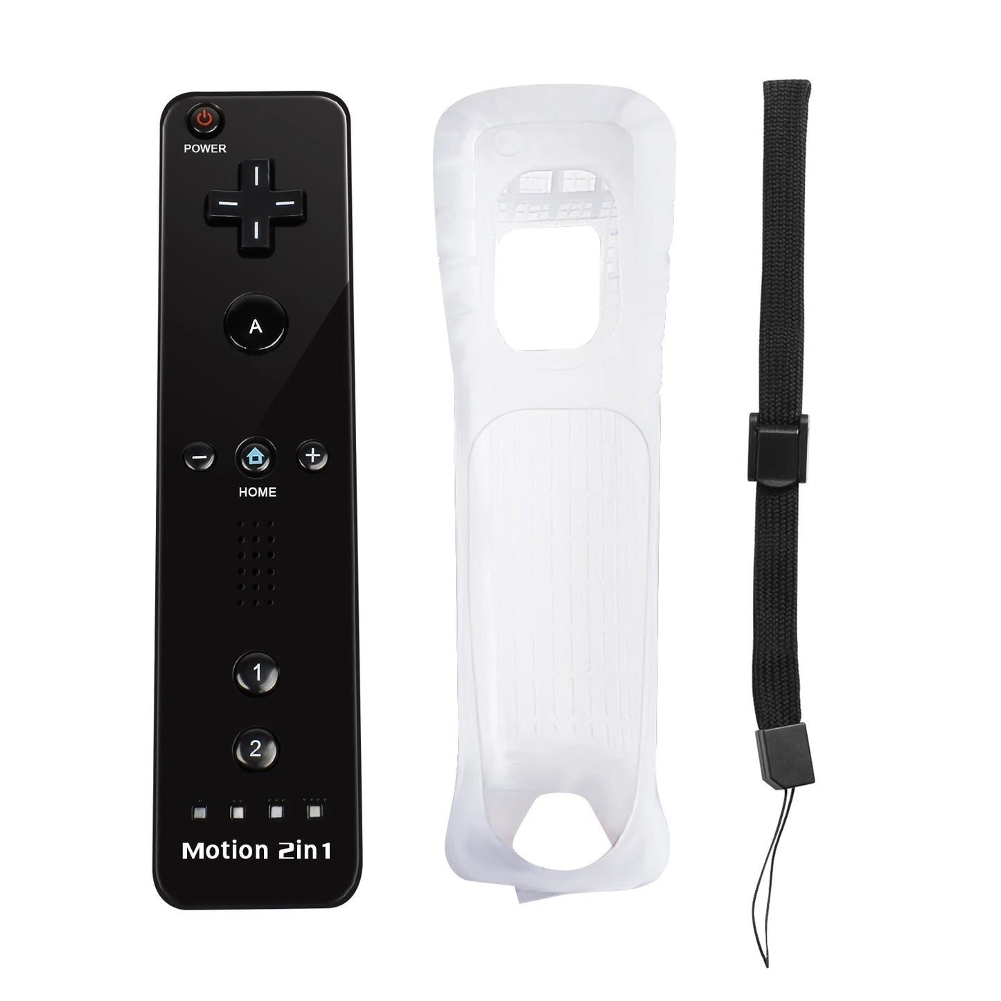 Nintendo Wii Trådlös Handkontroll 2-i-1 – Med/Utan MotionPlus, Silikonskål, Bluetooth, Wii/Wii U/Wii Mini