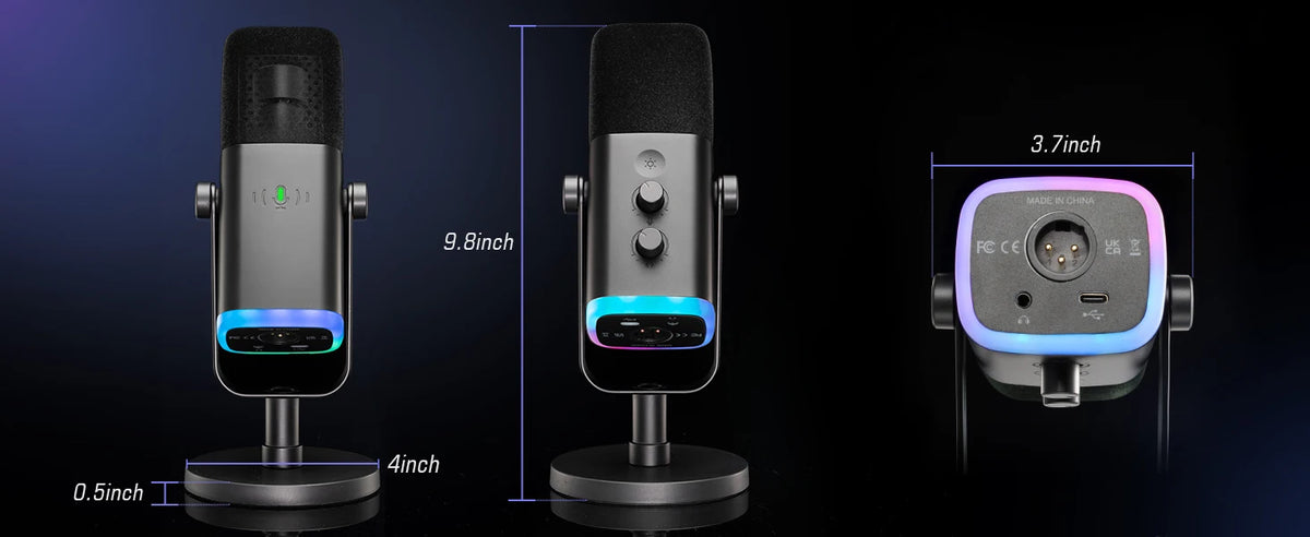 FIFINE AM8 USB/XLR-streamingmikrofon – dynamisk, RGB och hörlursutgång