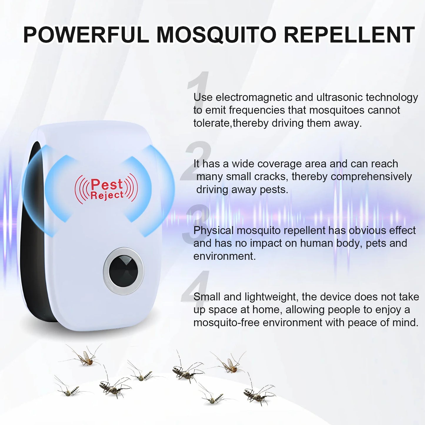 Ultrasonic Rat Destruction Mosquito Killer Repellent Pest Control Safe Effective For Home Garden Indoor Outdoor Insect Repeller