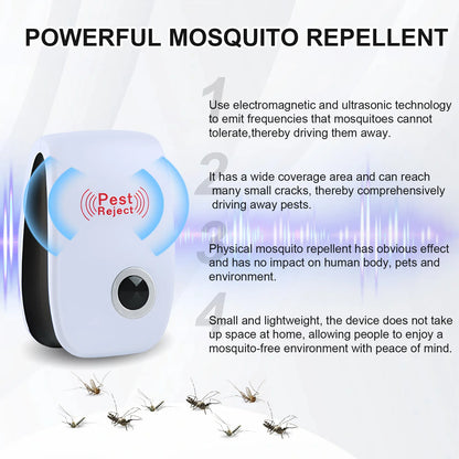 Ultrasonic Rat Destruction Mosquito Killer Repellent Pest Control Safe Effective For Home Garden Indoor Outdoor Insect Repeller