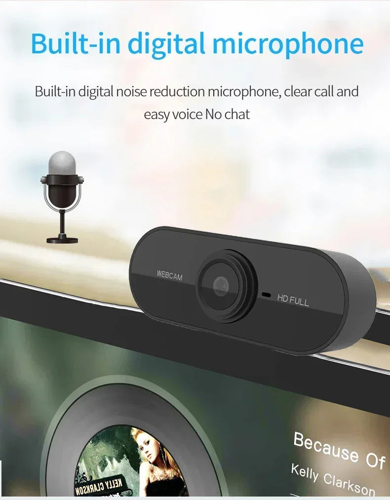 2026 Webcam 1080P Mini Camera 2K Full HD Webcam with Microphone 30fps USB Web Cam for Auto Focus PC Laptop Video Shooting Camera