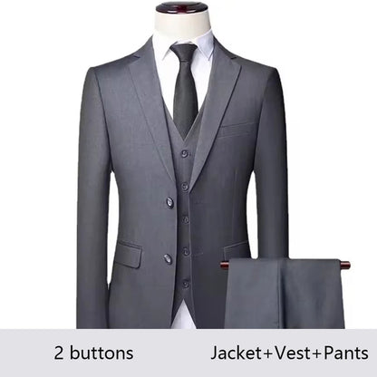 High Quality Men Suits For Wedding 2 Pieces 3 Sets Blazers Stretch Elegant Formal Jackets Vest Pants Full 2025 Tailored Costume