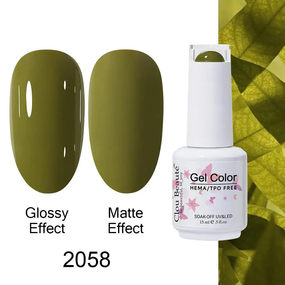 Clou Beaute Gel Nail Polish Neon Brown Royal Blue Red Green Pastal Nude Nail Art Varnishes Gel Lacquer Top Coat UV Gel Nail