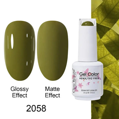 Clou Beaute Gel Nail Polish Neon Brown Royal Blue Red Green Pastal Nude Nail Art Varnishes Gel Lacquer Top Coat UV Gel Nail