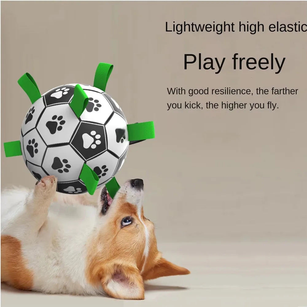 Dog Interactive Pull Football Toys with Grab Tabs Outdoor Training Balls Dog Sport Bite Chew Teething Ball Pet Supplies