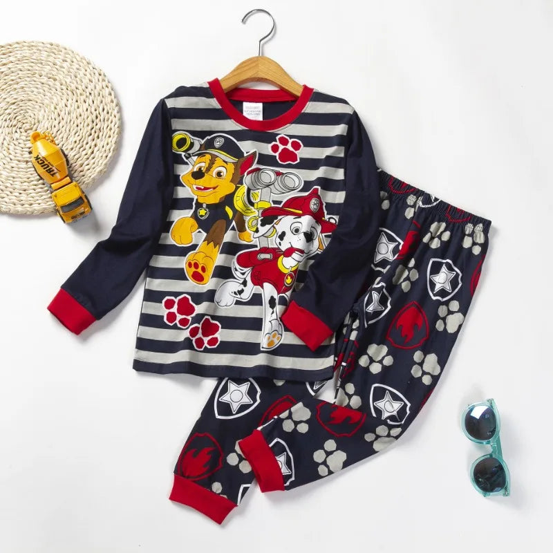 Kids PAW Patrol  Spring Autumn Long Sleeve Boys Clothing Sets Children's Pajamas Girls Cartoon Sleepwear Set Home Clothes 2pcs