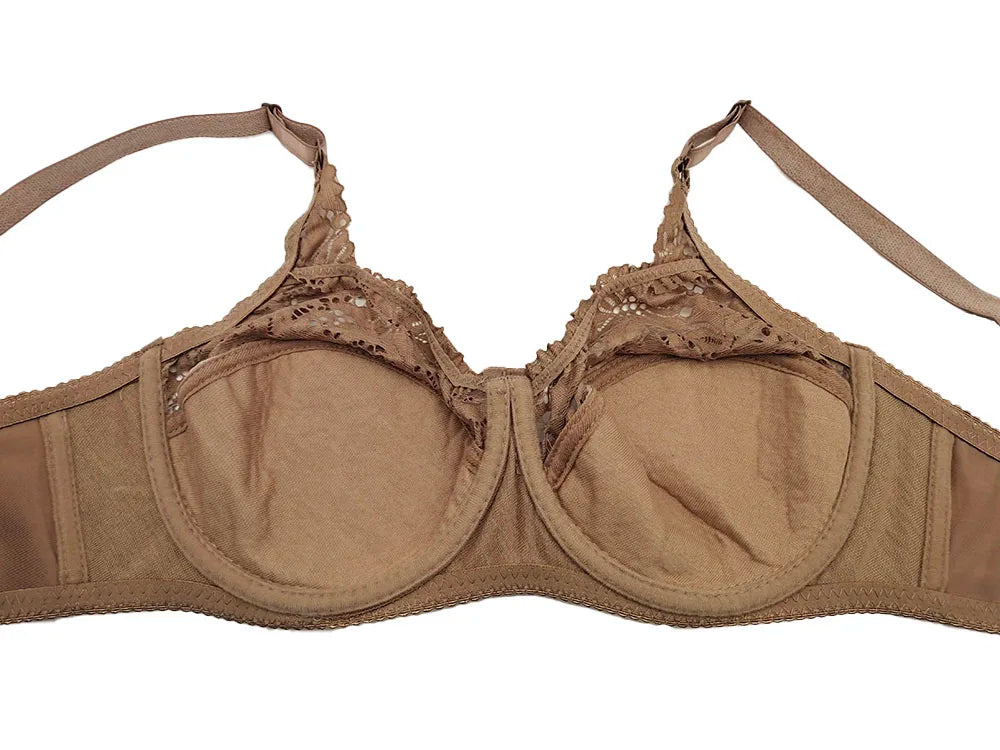 Sexy Lace Women Bra Top Full Cup Minimizer Floral Large Chest Big Bust Bh Thin Padded Cotton Bralette Underwire Push Up Bras C27