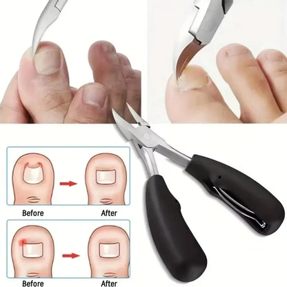 Professional Toe Nail Clippers Cutter Ingrown Toenail Tool Thick Nail Dead Skin Dirt Remover Super Sharp Curved Blade Nail Tools
