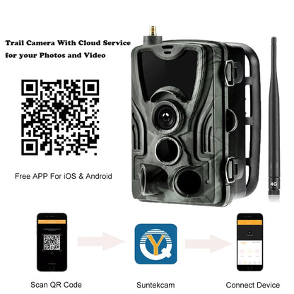 Suntekcam HC-801 Series APP Control 4G 20MP 1080P Hunting Trail Camera Wireless Wildlife Cameras 0.3S Trigger Night Vision