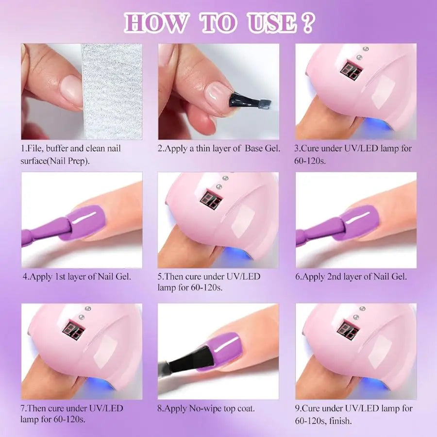 6Pcs Gel Nail Polish Set Milk Tea Popular Color UV LED Nail Gel for Nail Art Easy Apply & Soak Off DIY Home Manicure Salon Use