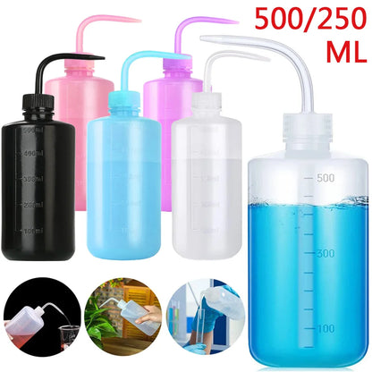 500/250ml Tattoo Wash Bottle 5 Colors Rinse Spray Bottle Economical Plastic Squeeze Clean Bottles for Medical Labs Tattoo Supply