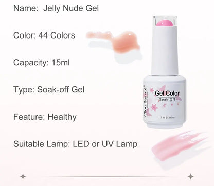 Clou Beaute Semi-transparent Jelly Color UV Gel Manicure Gel Nail Nail Supplies For Professionals Semi-permanent Varnish 15ml