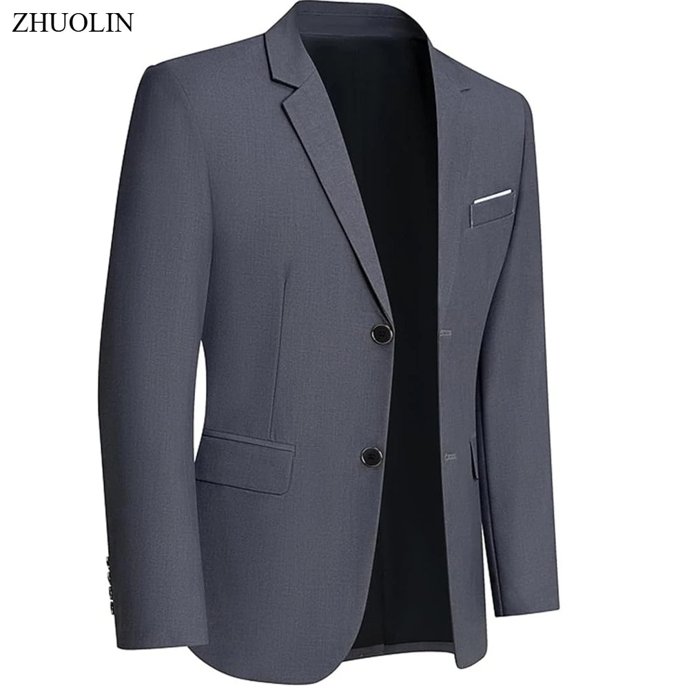 ZHUOLIN Herrkavaj Slim Fit – Sträcktyg Formell Bröllop Kontor Sport Marinblå Grå Svart Vinröd EU S–3XL