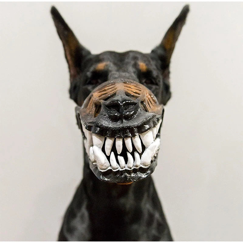Latex Dog Mask With Blood In Pet Teeth Interesting Adjustable Elastic Cat Dog Mask Halloween Party Pet Dressing Headgear