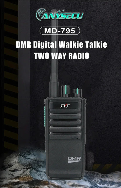 TYT MD-795 DMR Digital Walkie Talkie UHF 400-470MHz 4W/1W 64 Channels Voice Encryption Two Way Radio Long Range