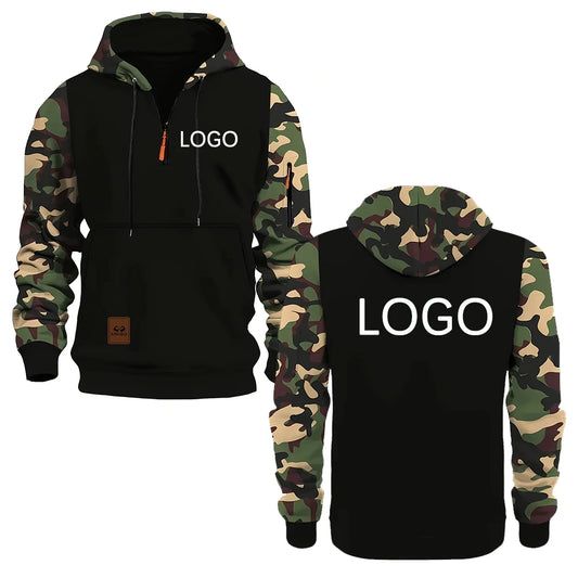 Hoodie Eget Tryck & Brodyr – Kamouflage Dragkedja | Reklamkläder & Profilprodukter