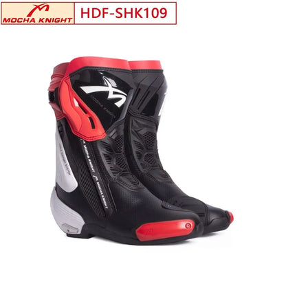 Crossstövlar MOCHA KNIGHT SH109 – perforerade sommarstövlar i läder, unisex 35–46